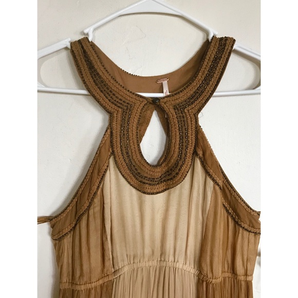 NWOT Free People gown w intricate beading/cutouts - Picture 5 of 8